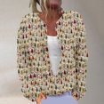 thumbnail image 2 of yoeyez Ugly Christmas Sweater Women Cute Xmas Open Front Button Down Cardigans Sweater Fall Winter Knitted Outwear Coat Multicolor 3L, 2 of 6