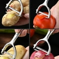 thumbnail image 4 of Ruifaya Gold flat edge (420 blade) (B) $ Stainless steel thick potato fruit peeler kitchen peeling vegetable fruit 1 planer fruit pe, 4 of 8