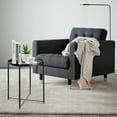 thumbnail image 7 of HOMRITAR Side Table Round Metal, Outdoor Side Table Small Sofa End Table Indoor Accent Table Round Metal Coffee Table Waterproof Removable Tray Table for Living Room Bedroom Balcony Office Black, 7 of 7