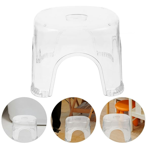 AURARMLET Corner Shower Stool Adjustable Height Transparent PP 1Set