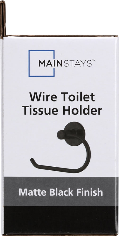 TASTOS Toilet Paper Holder – Matte Black Round Size, Rustproof 304 Stainless Steel Wall Mount