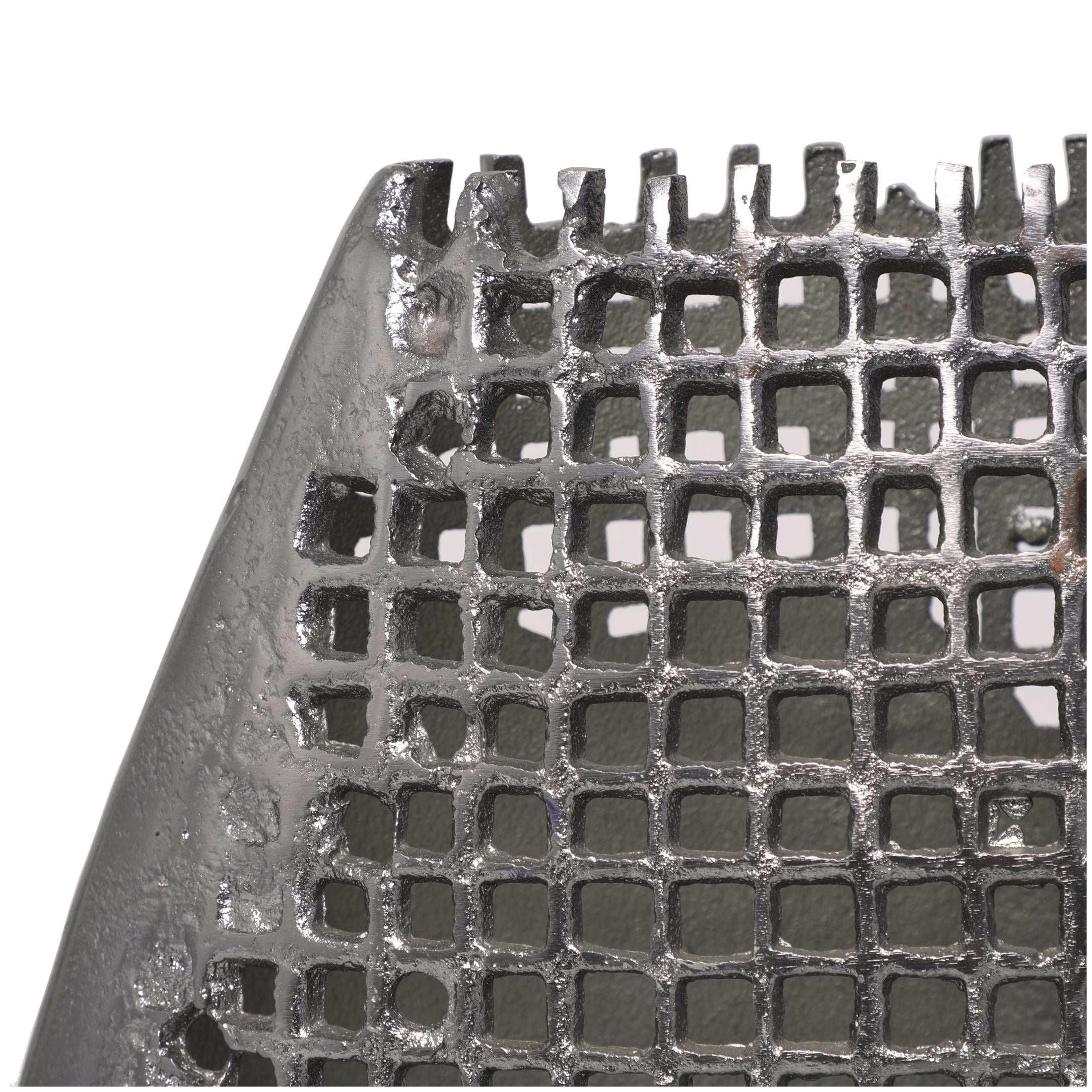 DecMode 15" Abstract Grid Inspired Dark Gray Aluminum Metal Vase with Open Frame Design