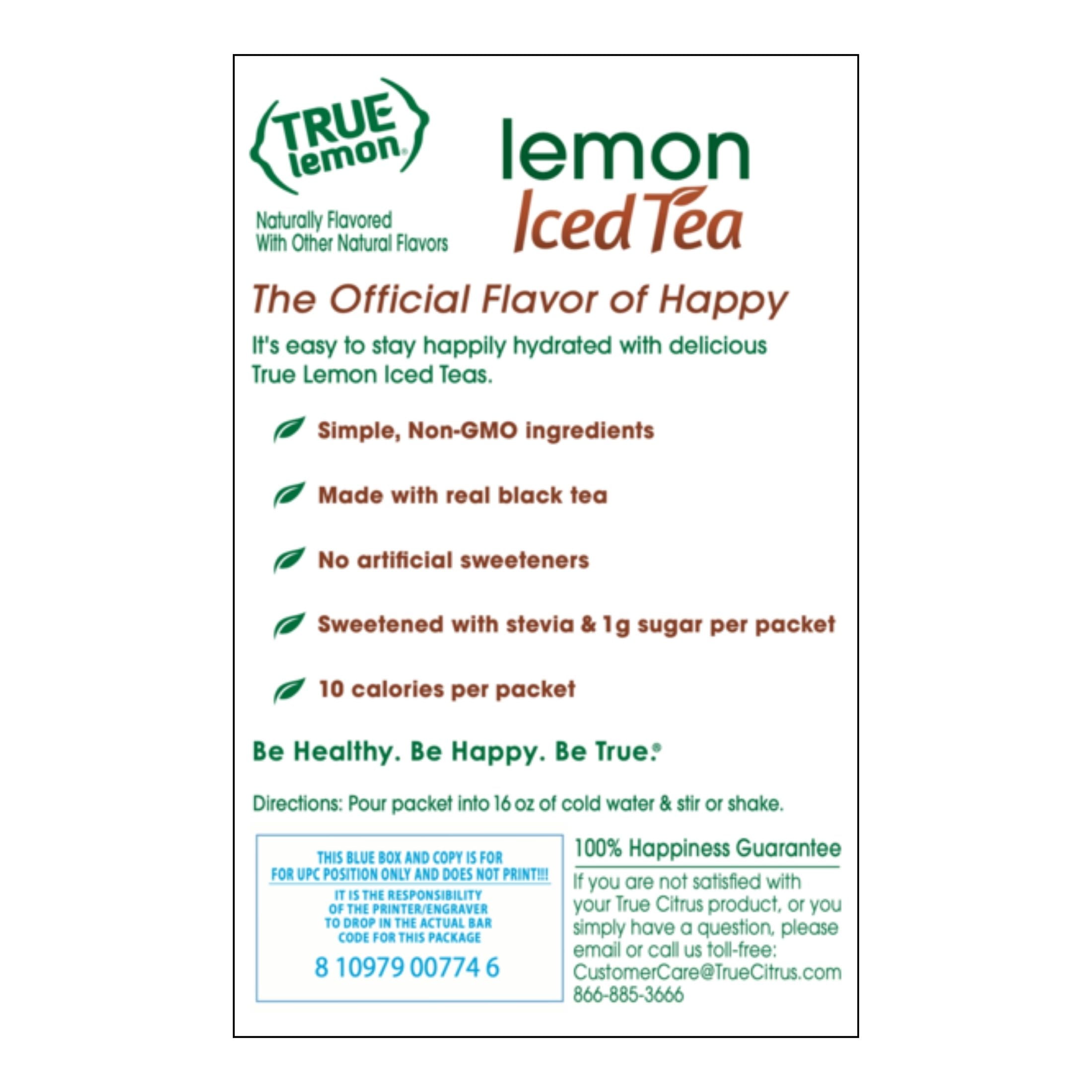 (4 pack) (6 Packets) True Lemon Iced Tea Stevia Sweetened, On-The-Go, Caffeinated Powdered Drink Mix