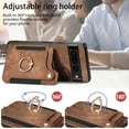 thumbnail image 6 of Dteck for Google Pixel 6a Case Wallet with Card Holder,Ring Stand,Wrist Strap,RFID-Blocking PU Leather Protective Magnetic Flip Cover, Brown, 6 of 10