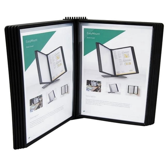 Djois® Easy-Load Wall Display Unit, Letter-Size, 10 Pockets, Black