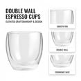 thumbnail image 3 of 6 Pcs Double Wall Espresso Cups, 80 ml Insulated Glass Coffee Cups, High Borosilicate Espresso Mugs, Small Cappuccino Mocha Mugs for Home, Office, Cafe, Restaurant, 3 of 7