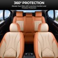 thumbnail image 2 of FLORICH Leather Car Seat Covers, Waterproof Front Seat Covers for Cars, Automotive Seat Protector Fit for Most Car SUV Truck, Brown & Beige, 2 of 7