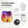 thumbnail image 5 of Disketp Palm Trees at Sunset Print Women's Shorts Workout Shorts for Athletic Gym Running Shorts with Phone Pockets, 5 of 8
