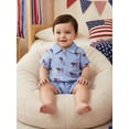 thumbnail image 5 of Cenuakty 2Pcs Toddler Boy Outfit 4th of July  Tops and Elastic Waist Shorts, 5 of 9