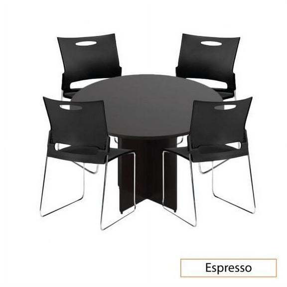 Round Table 48" with 4 Chairs(G11310B) - Espresso