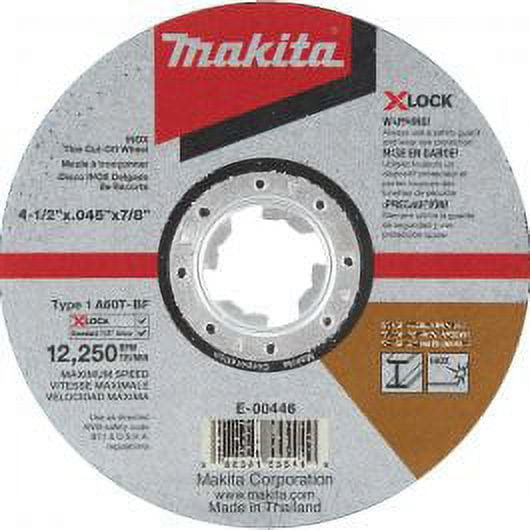 Pack of 1, Makita E-00446 X-Lock 4-1/2"X.045 Type 1 60 Grit Stainless Cut-Off Wheel