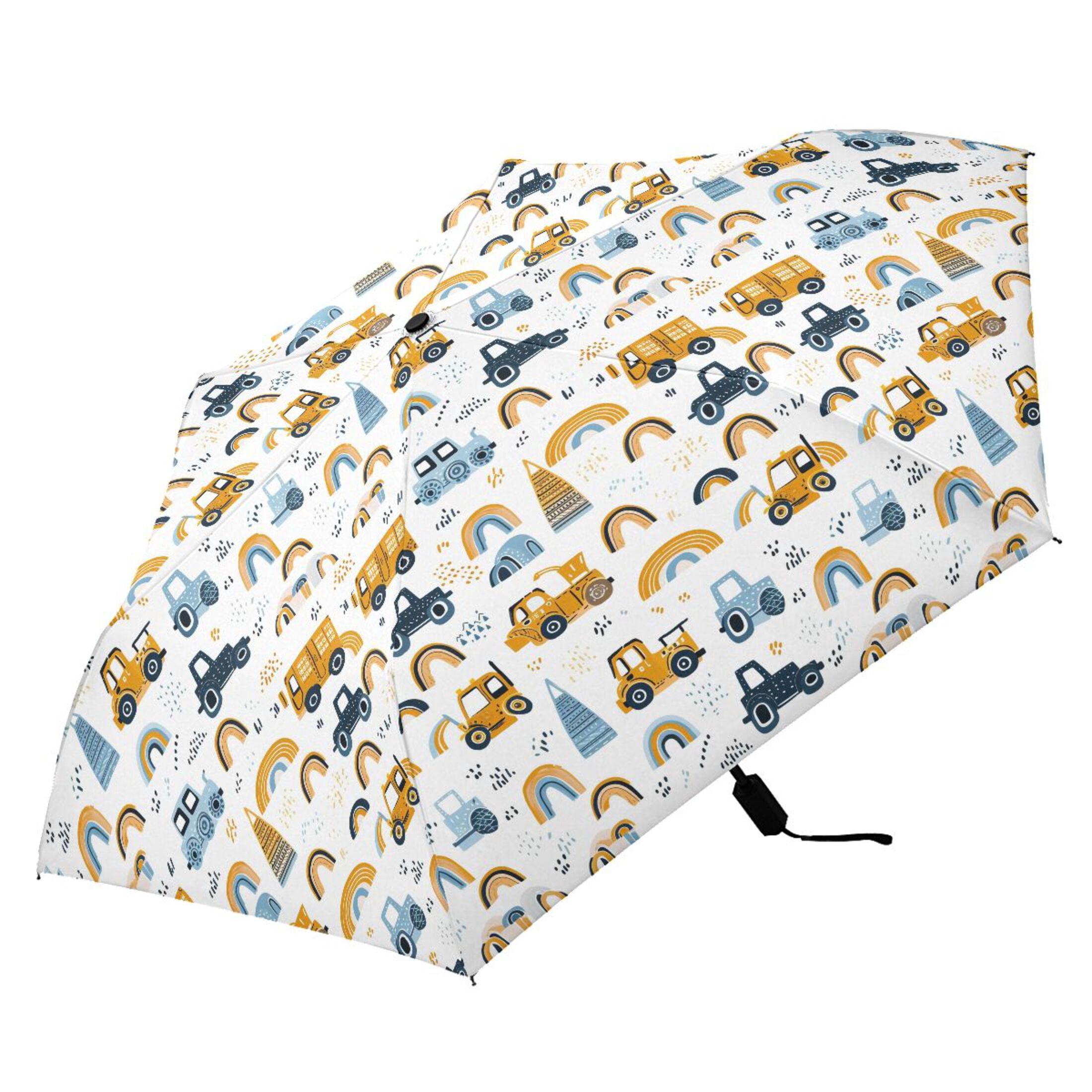 Car Bus Truck Rainbow Compact Sun Umbrella Windproof Travel Umbrellas for Rain Strong Portable UV Protection