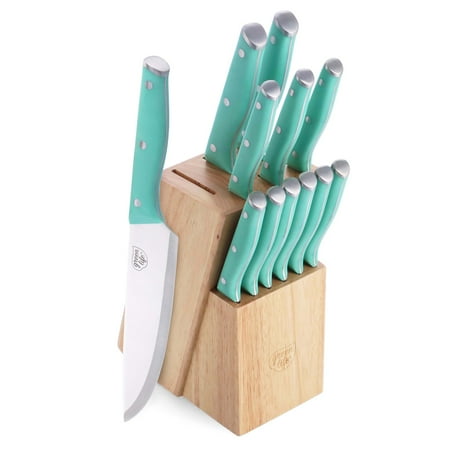 

GreenLife Cutlery Stainless Steel Knife Set 13 Piece with Knife Block Turquoise