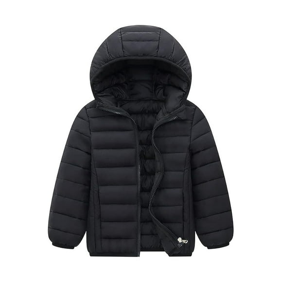 Qarigey Chaqueta a prueba de viento esencial para niños de invierno para días fríos, ropa de plumón, chaquetas, abrigo para invierno Abrigos y chamarras negro+140cm