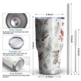 thumbnail image 6 of 30oz White Christmas Bird and Pine Pattern Tumblers Stainless Steel Tumbler with Lid and Straw,Vacuum Insulated Double Wall Travel Tumbler Cups Mug with Cleaning Brush for Coffee,Tea, 6 of 7