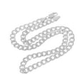 thumbnail image 4 of Sterling Silver and Gold Plated Curb ( Flat ) Link Chain Necklaces - 7.00MM Thick - 30 Inches, 4 of 6