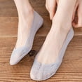 thumbnail image 7 of 5 Pairs Floral Lace No-Show Socks for Women, Ultra-Low Cut Breathable Liners with Silicone Grip for Summer Flats & Heels Light Gray, 7 of 7