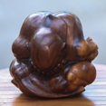 thumbnail image 2 of NOVICA Artisan Handcarved Wood Sculpture Suar Yogi in Bali Brown Indonesia Yoga People Portraits [7.5in H x 8.25in W x 7.75in D] ' Meditating Yogi' 7.5 In., 2 of 8