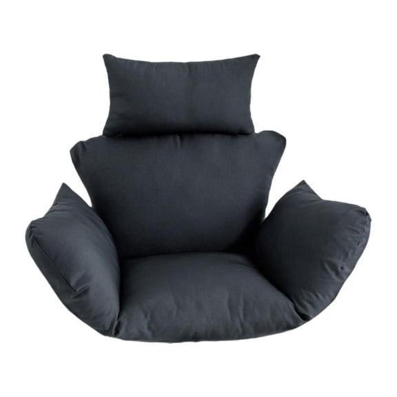 oshhni Egg Chair Cushion Easy to Install Chair Pad for Living Room Balcony Backyard Black