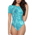 thumbnail image 1 of Balery Coral And Seashell On The Beach Body de cuello redondo de manga corta para mujer Tops de manga corta Tops básicos-Large, 1 of 7