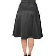 thumbnail image 2 of Avital Solid Full Aline Scuba Knit Midi Skirt | Gray, 2X, 2 of 2