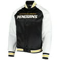 thumbnail image 2 of Men's Mitchell & Ness Black/White Pittsburgh Penguins Primetime Raglan Satin Full-Snap Jacket, 2 of 3