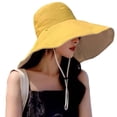 thumbnail image 1 of Voyage Randonnée Femmes Pêcheur Chapeau Réglable Protection Solaire Large Bouchon à Bord avec Corde Dames Chapeaux de Seau de Mode, 1 of 7