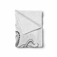thumbnail image 2 of Kraken Soft Flannel Fleece Throw Blanket, Mythicary Creature Tentacles on the Sea Wave Fantasy Sketchy Illustration, Cozy Plush for Indoor and Outdoor Use, 50" x 60", Black White, by Ambesonne, 2 of 6