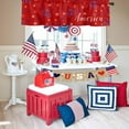 thumbnail image 4 of Independence Day Valance Curtains American Flag July 4th Patriotic Curtain Patriotic Stars Fireworks Red Kitchen Curtain Window Treatment Valances for Independence Day, Memorial Day 54x18 Inch, 4 of 5