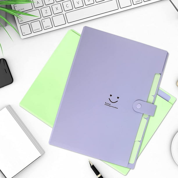 2 Pack Expanding File Folders, Plastic Paper Organizer Folder with