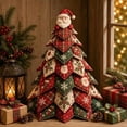 thumbnail image 4 of 2026 New 3D Quilted Fabric Christmas Tree Kit, DIY Patchwork Craft Set for Beginners, Handmade Tabletop Holiday Decor for Mantel, Office, and Shelf Display, 4 of 8