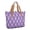 Purple and White Checkered Pattern, variant on Blue and Black Checkered Pattern Large Tote Bag for Women, Polyester Roomy Shoulder Bag with Pockets and Zipper, Water Resistant Gifts Ideas for Women Men