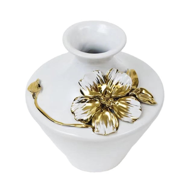Florero decorativo minimalista, maceta de arreglo floral, jarrón blanco de cerámica, florero para pieza central de la habitación, mantel, mesa,