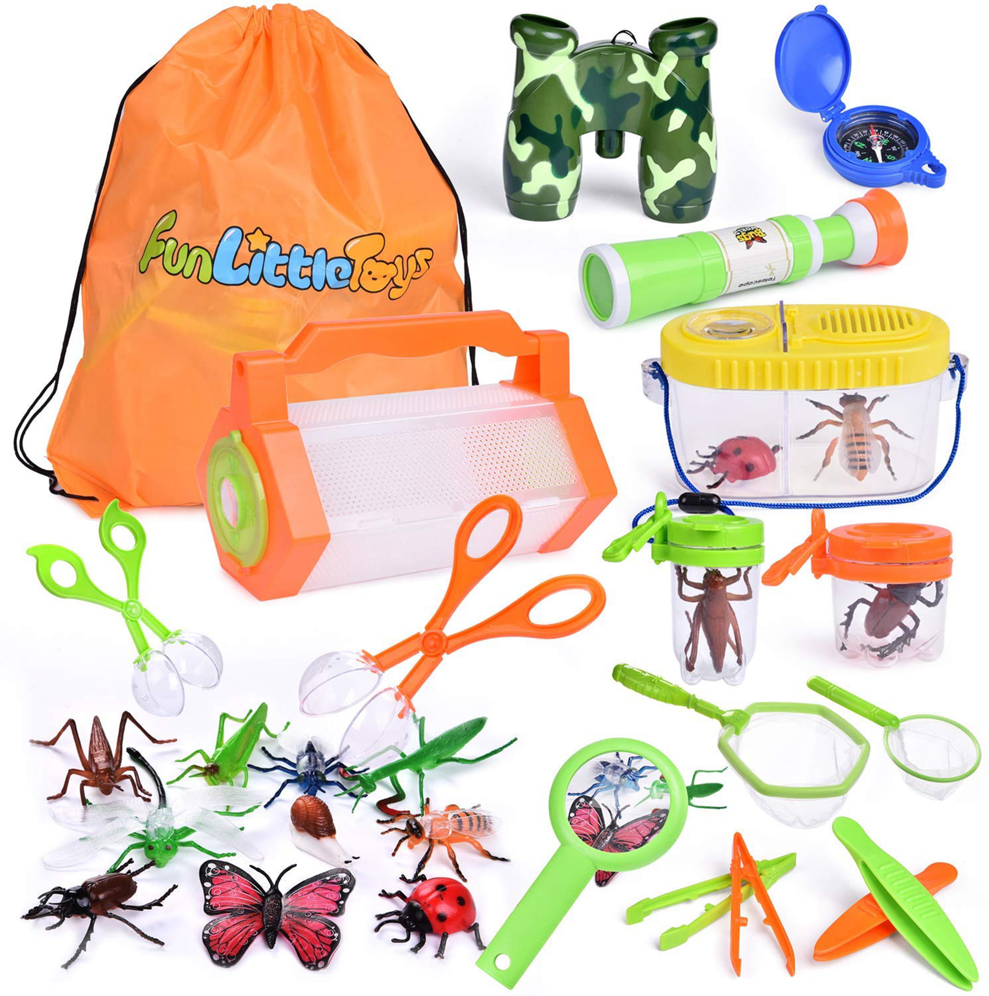 Bug Collection and Kids Explorer Kit Includes Butterfly Net RESTCLOUD Educational Bug Catcher Kit for Kids Bug Observation Capsule and Magnifying Glass Science Toy for Boys and Girls 
