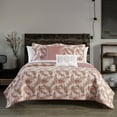thumbnail image 3 of Cariacica 5 or 4 Piece Quilt Set Watercolor Leaf Print Geometric Pattern Bedding - Decorative Pillows Sham Included, 3 of 8