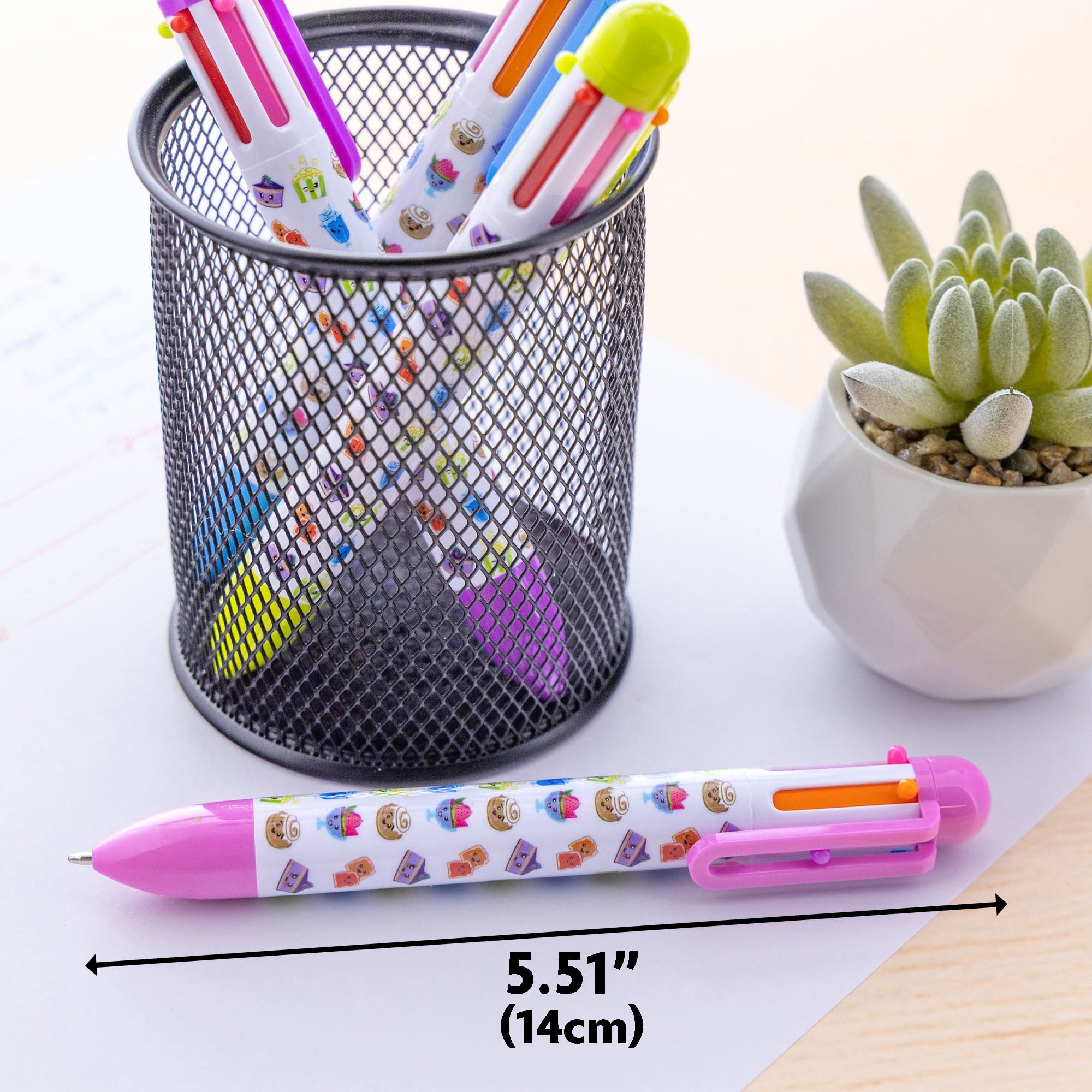 BAZIC 6-Color Scented Ballpoint Pen, 1.0mm Medium Point, Assorted Retractable Multicolor Pen, 24-Packs