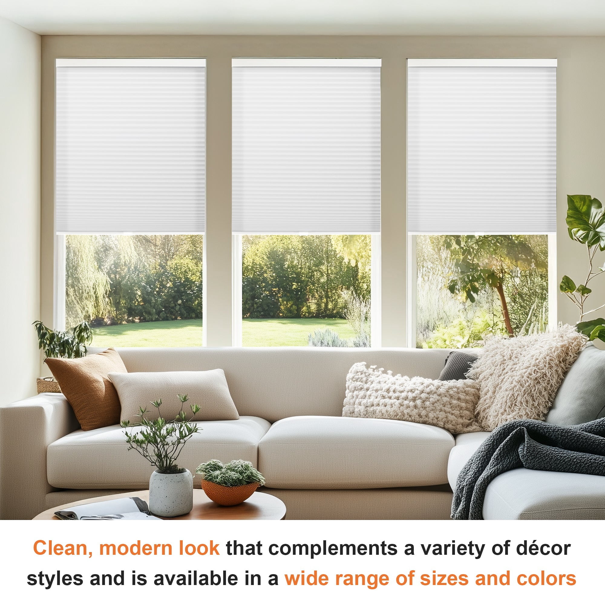 Chicology Cordless Cellular Shade, Morning Mist (Light Filtering), 35"W X 64"H