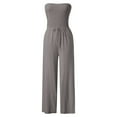 thumbnail image 3 of Women Solid Ruffle Lace Sleeveless Lace Up Jumpsuit Medium Length Straight Trousers Jumpsuits Turtle Neck Long Sleeve Jumpsuit for Women Long Body Suits for Women Turtleneck Romper Rompers Dress for, 3 of 4