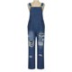 thumbnail image 4 of Mono vaquero rasgado informal de color sólido para mujer a la moda de verano para mujer Fridja  alkflakhf37194, 4 of 9