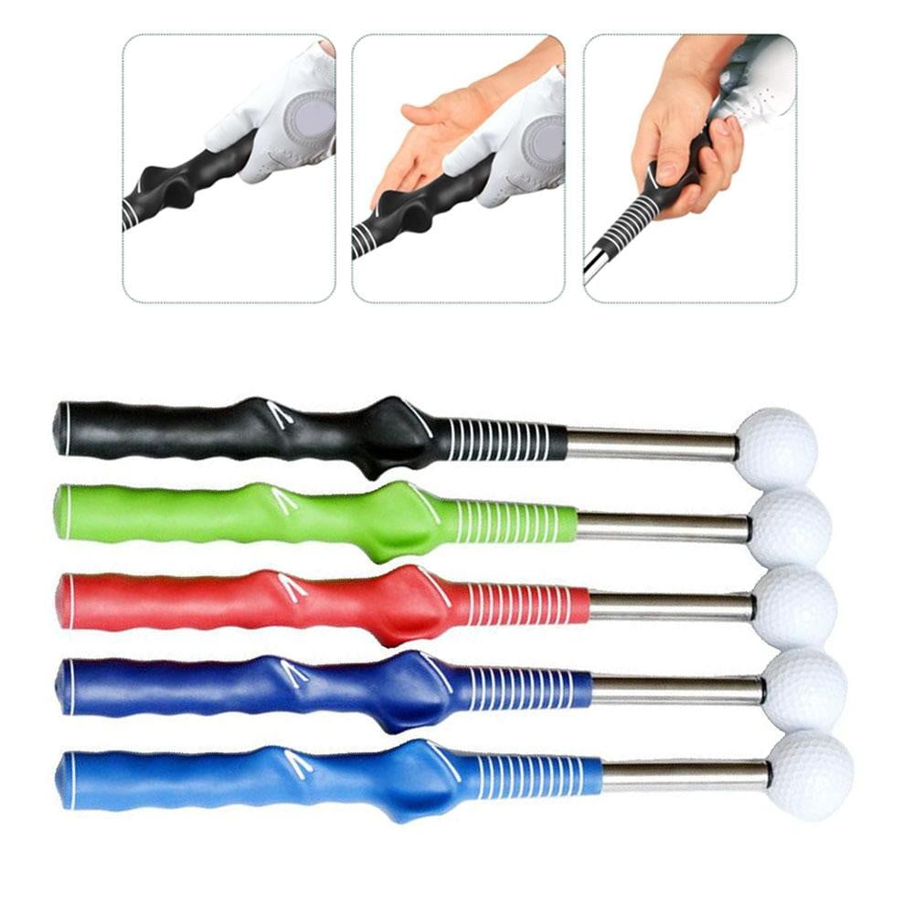 Golf Grip Swing Training Aid Retractable Soundable Golf Trainer Devices Green