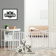 thumbnail image 5 of Pet Gate 4-Panel Indoor Foldable Fence for Dogs and Cats, Freestanding Wooden Dog Fence for Stairs, Hallways and Doorways, 72 x 24 Inch Retractable Pet Barrier with Accordion Design by PETMAKER, 5 of 8