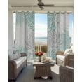 thumbnail image 4 of Aqua White Blackout Curtains 45 Inches Long for Bedroom, Abstract Grey Chrysanthemum Flower Floral Thermal Insulated Room Darkening Black Out Window Curtain Panels Grommet Drapes for Living Room, 4 of 8
