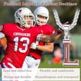 thumbnail image 4 of Initial A-Z Letter Football Soccer Necklace for Men, Silver Stainless Steel Football Soccer Charm Pendant Necklace, 22+2inch Personalized Birthday Christmas Jewelry Gifts for Men, 4 of 5