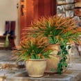 thumbnail image 2 of Lyacmy 6Pcs Artificial Grass Fake Plants 17.3in Outdoor Plastic Plants UV Resistant Greenery Fake Grass for Home Window Garden Office Patio Hanging Planter Pathway Front Porch Decor Orange Yellow, 2 of 8