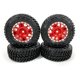 thumbnail image 1 of Vogacara 4 piezas 1/24 llantas de ruedas neumático RC pieza de actualización de plástico duradero llantas de ruedas Rc neumático para Axial Kits de construcción modelo Rojo, 1 of 6