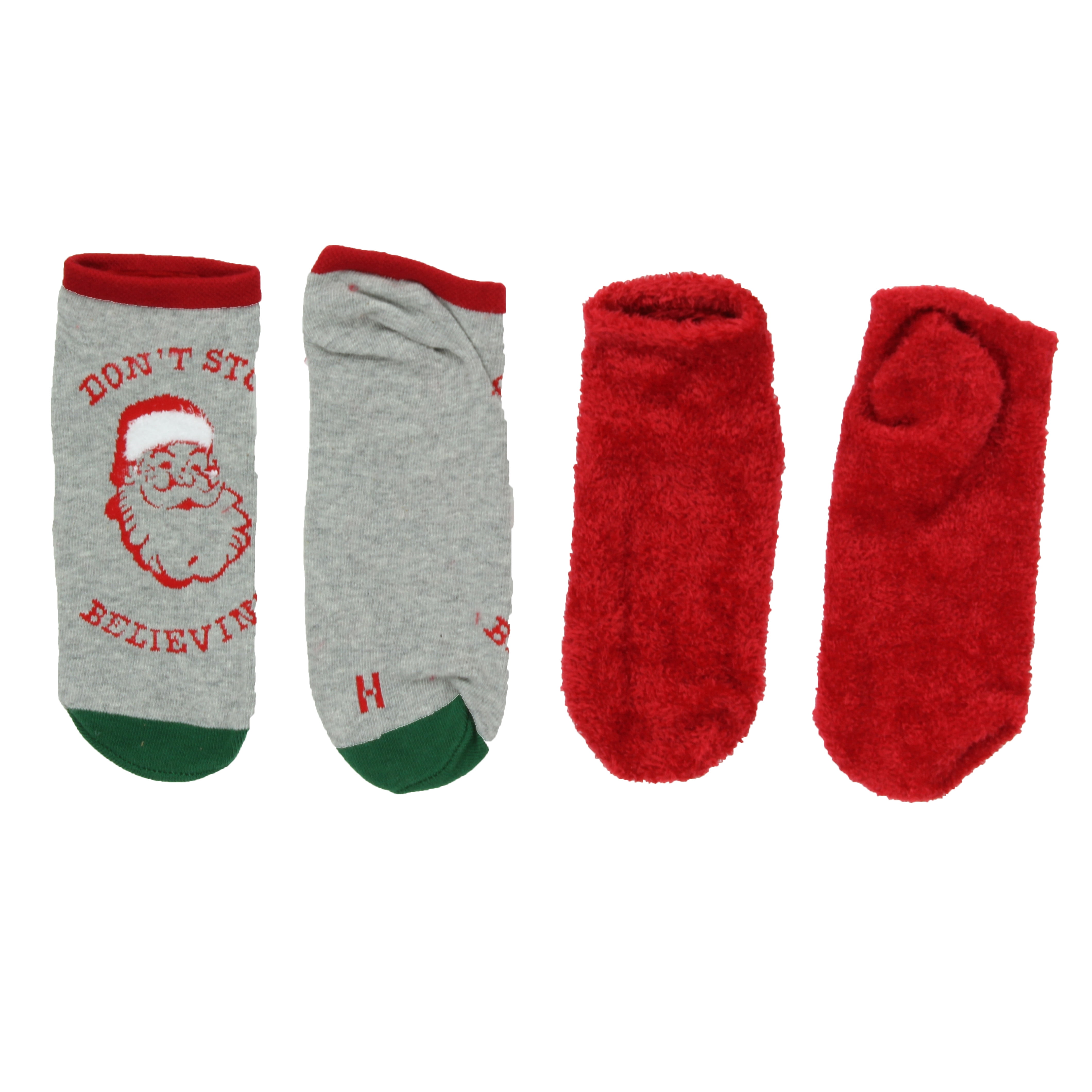 Photo 2 of NIB Hue Women's 2 Pack Santa Footsie Cozy Socks Boxed Gift Set One Size