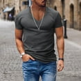 thumbnail image 5 of BOBOGOJP T-Shirts Graphiques pour Hommes Mode Printemps Été Col Rond Uni Chandail Manches Courtes (Gris Foncé,TTG), 5 of 5