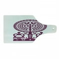 thumbnail image 1 of Folk Art Cutting Board, Polish Folkloric Design Monochromatic Kurpie Papercuts Illustration, Decorative Tempered Glass Cutting and Serving Board, in 3 Sizes, by Ambesonne, 1 of 2