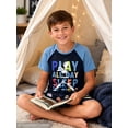 thumbnail image 3 of Beezizac Boys Summer Pajama Set, 2-Piece Raglan Sleeve Baseball Sports PJs - Short Sleeves & Shorts Soft Sleepwear Size 6, 3 of 7
