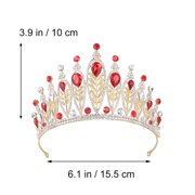 Amosfun Multi Color Large Wedding Crown Baroque Style Bridal Headwear Lightweight for Engagements Parties